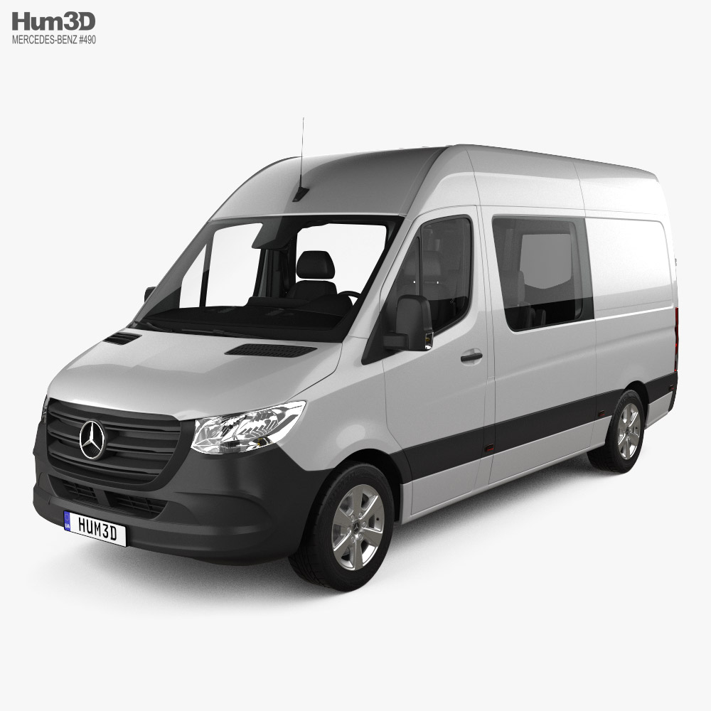 Mercedes-Benz Sprinter Crew Van L2H2 with HQ interior 2019 3D модель