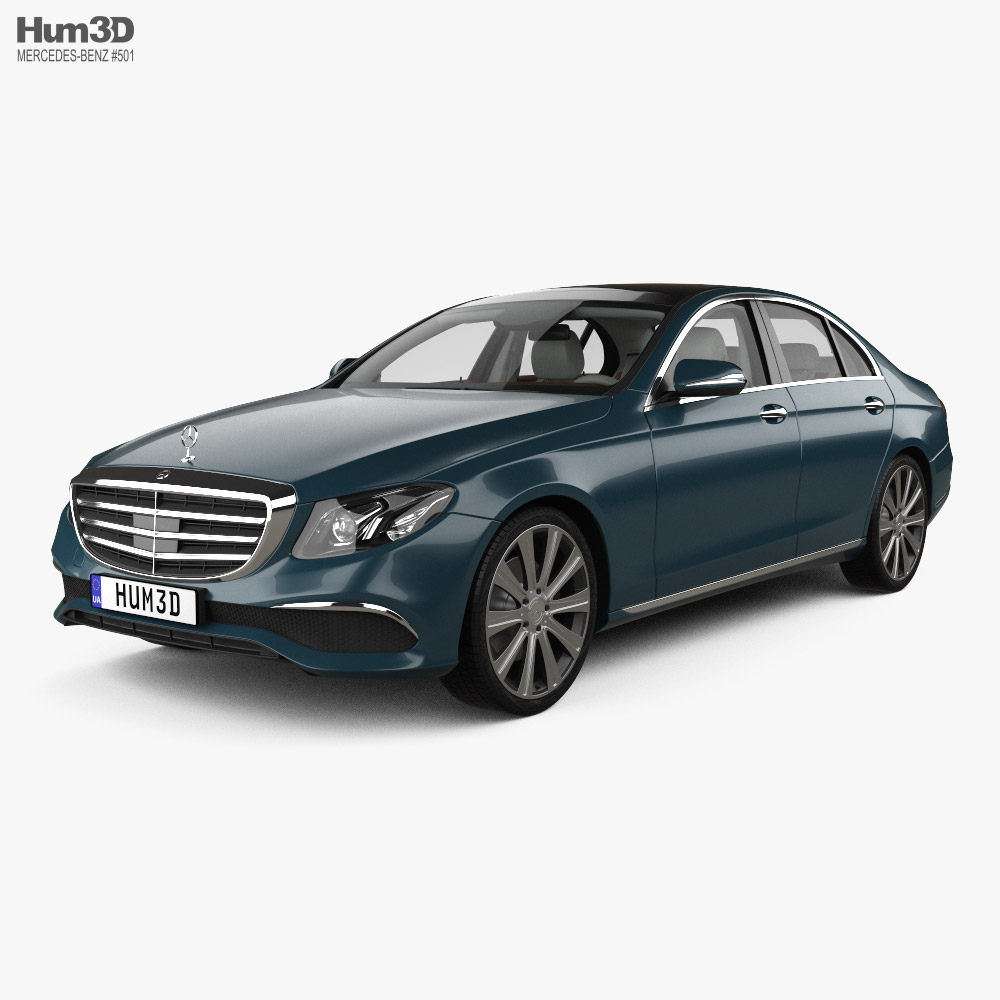 Mercedes-Benz E 클래스 세단 Exclusive line 인테리어 가 있는 2016 3D 모델 