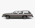 Mercury Marquis Colony Park 1981 Modello 3D vista laterale