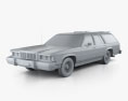 Mercury Marquis Colony Park 1981 3D-Modell clay render