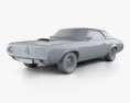 Mercury Cougar XR-7 HQインテリアと 1969 3Dモデル clay render