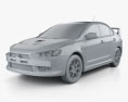 Mitsubishi Lancer Evolution X 2014 3D-Modell clay render