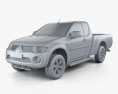 Mitsubishi L200 Triton Club Cab 2013 3d model clay render