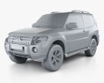 Mitsubishi Pajero 3ドア 2009 3Dモデル clay render