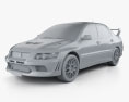 Mitsubishi Lancer Evolution 2003 3d model clay render