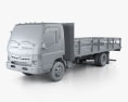Mitsubishi Fuso フラットベッドトラック 2013 3Dモデル clay render