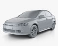 Mitsubishi Lancer Berlina 2012 Modello 3D clay render