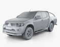 Mitsubishi L200 Triton Barbarian Nero 2012 Modello 3D clay render