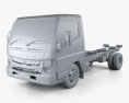 Mitsubishi Fuso Canter 515 Wide Single Cab Chassis Truck 2019 3d model clay render