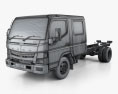 Mitsubishi Fuso Canter 815 Wide Crew Cab Chassis Truck 2019 3d model wire render
