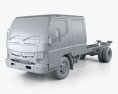 Mitsubishi Fuso Canter 815 Wide Crew Cab Chassis Truck 2019 3d model clay render