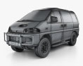 Mitsubishi Delica Space Gear 4WD 1997 3D-Modell wire render