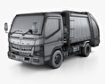 Mitsubishi Fuso Canter Shinmaywa Garbage Truck 2019 3d model wire render