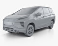Mitsubishi Xpander 2019 3D-Modell clay render