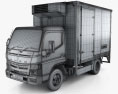 Mitsubishi Fuso Canter City Cab Refrigerator Truck 2020 3d model wire render