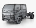 Mitsubishi Fuso Canter (515) City Crew Cab Chassis Truck 2019 3d model wire render