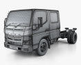 Mitsubishi Fuso Canter (515) City Crew Cab Chassis Truck with HQ interior 2019 3d model wire render