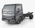 Mitsubishi Fuso Canter (515) Wide Single Cab Chassis Truck with HQ interior 2019 3d model wire render