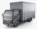 Mitsubishi Fuso Canter (615) Wide Single Cab Curtain Sider Truck 2019 3d model wire render