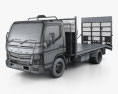 Mitsubishi Fuso Canter (815) Wide Cabine Única Tilt Tray Beaver Tail Truck 2016 Modelo 3d wire render