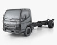 Mitsubishi Fuso Canter (918) Wide Cabina Simple Chasis de Camión con interior 2016 Modelo 3D wire render