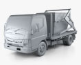 Mitsubishi Fuso Canter (918) Wide Single Cab Skip Bin Truck 2019 3d model clay render