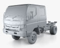 Mitsubishi Fuso Canter (FG) Wide Crew Cab Chassis Truck 2019 3d model clay render