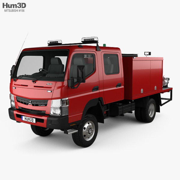 Mitsubishi Fuso Canter (FG) Wide Crew Cab Camion de Pompiers 2016 Modèle 3D