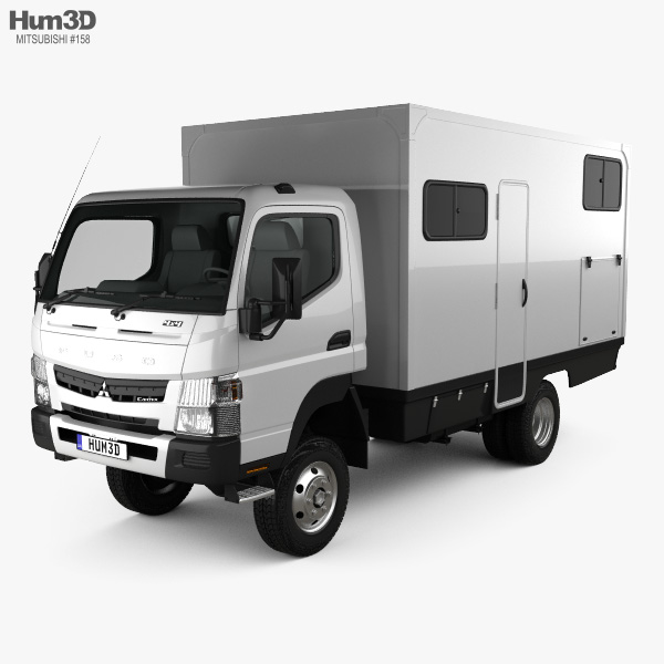 Mitsubishi Fuso Canter (FG) Wide Cabine Simple Camper Truck 2016 Modèle 3D