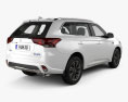 Mitsubishi Outlander PHEV with HQ interior 2018 3d model back view