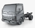 Mitsubishi Fuso Canter Wide Single Cab Chassis Truck L2 2019 3d model wire render