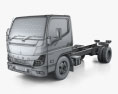 Mitsubishi Fuso Canter City Single Cab Low Roof Chassis Truck 2021 3d model wire render