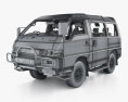 Mitsubishi Delica Star Wagon 4WD con interni e motore 1986 Modello 3D wire render
