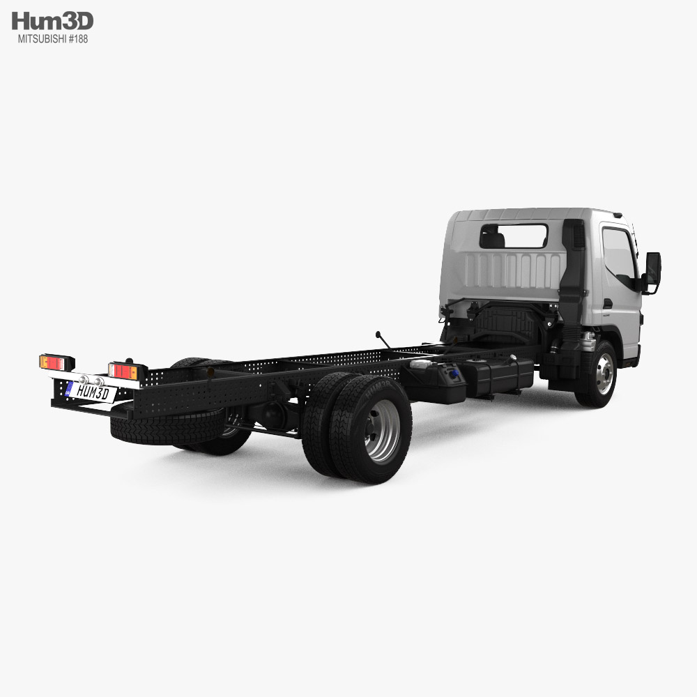 Mitsubishi Fuso Canter Wide Single Cab L3 Chassis Truck 2016 3d model back view