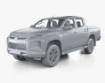 Mitsubishi Triton Doppelkabine mit Innenraum und Motor 2019 3D-Modell clay render