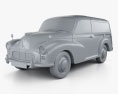 Morris Minor 1000 Traveller 1956 3d model clay render