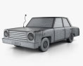 Автомобіль Гомера Сімпсона 3D модель wire render