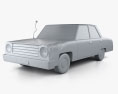 Автомобіль Гомера Сімпсона 3D модель clay render