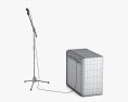 Microphone with Holder and Guitar Amplifier 3d model