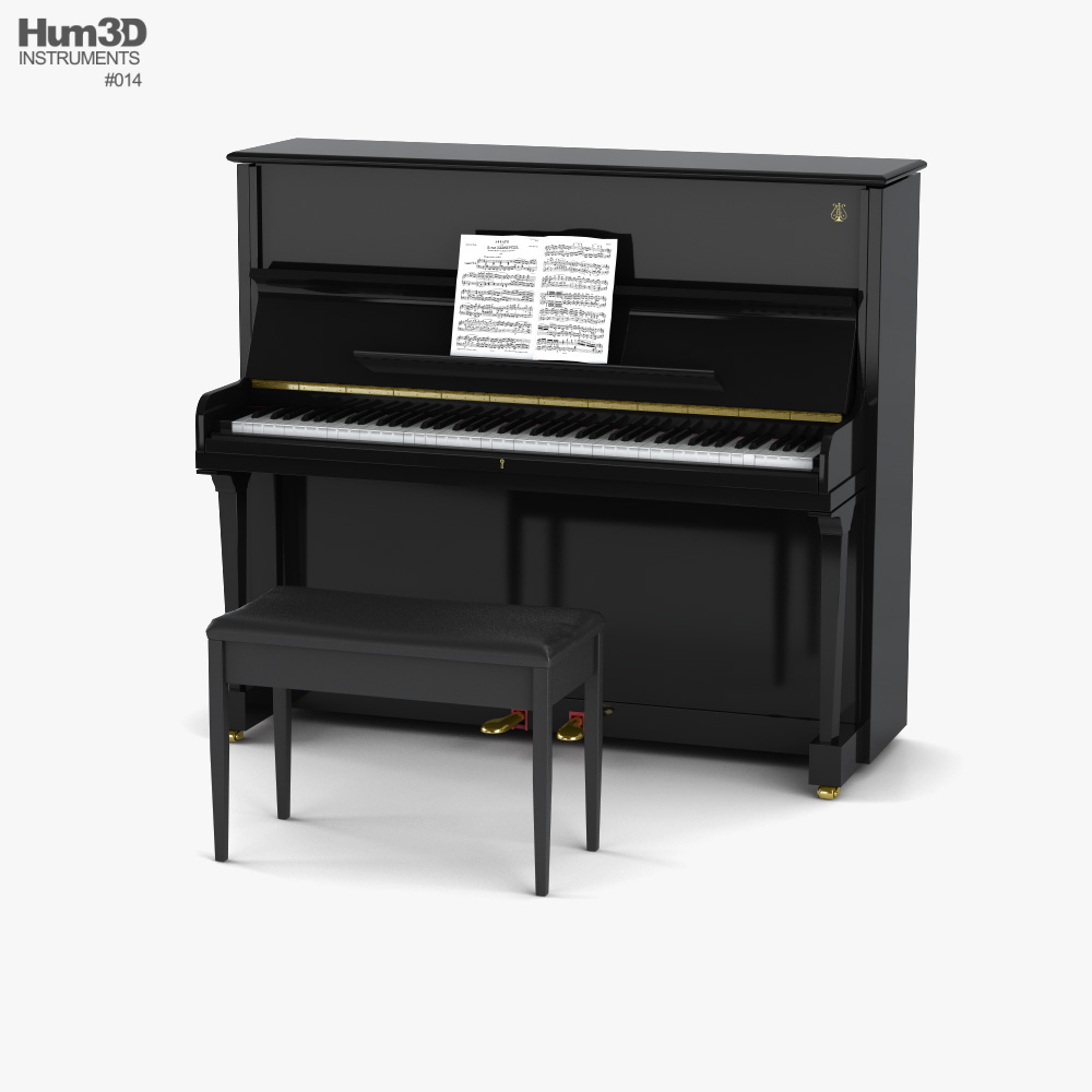 Piano droit Modèle 3D