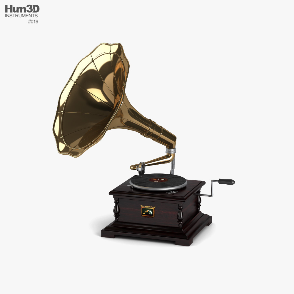 Grammophon 3D-Modell