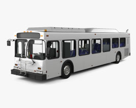 New Flyer DE40LF Bus with HQ interior 2008 3D model