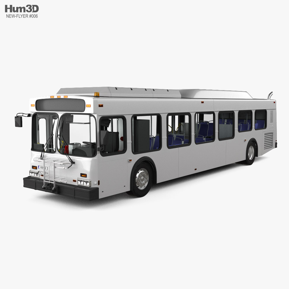 New Flyer DE40LF Bus con interior 2008 Modelo 3D