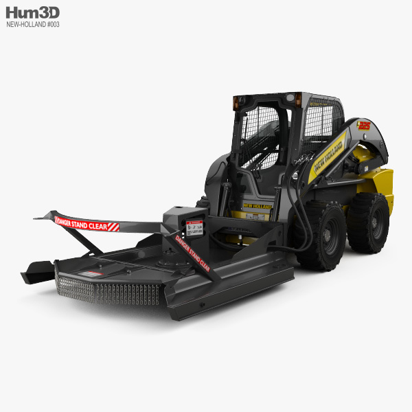 New Holland L225 Skid Steer Brush Cutter 2017 Modello 3D