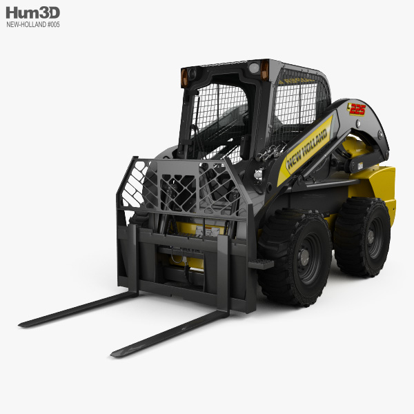 New Holland L225 Skid Steer Fork 2017 Modello 3D