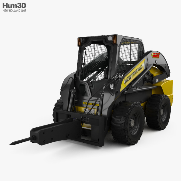 New Holland L225 Skid Steer Hydraulic Breaker 2017 Modello 3D