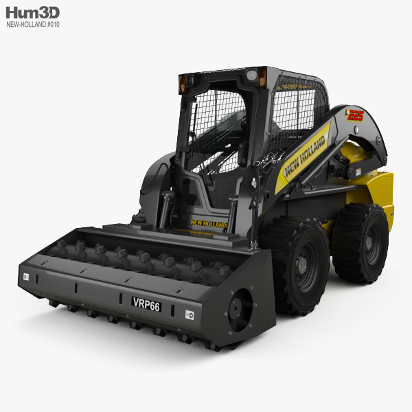 New Holland L225 Skid Steer Vibratory Roller 2017 3D model