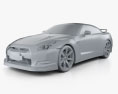 Nissan GT-R 2012 3D-Modell clay render