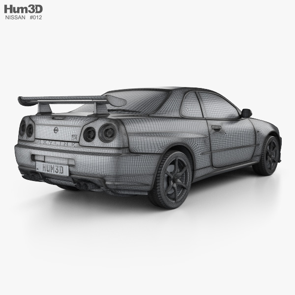 Nissan Skyline R34 Gt R Coupe 1999 3d Model Vehicles On Hum3d