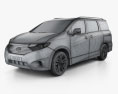 Nissan Quest 2014 3D-Modell wire render